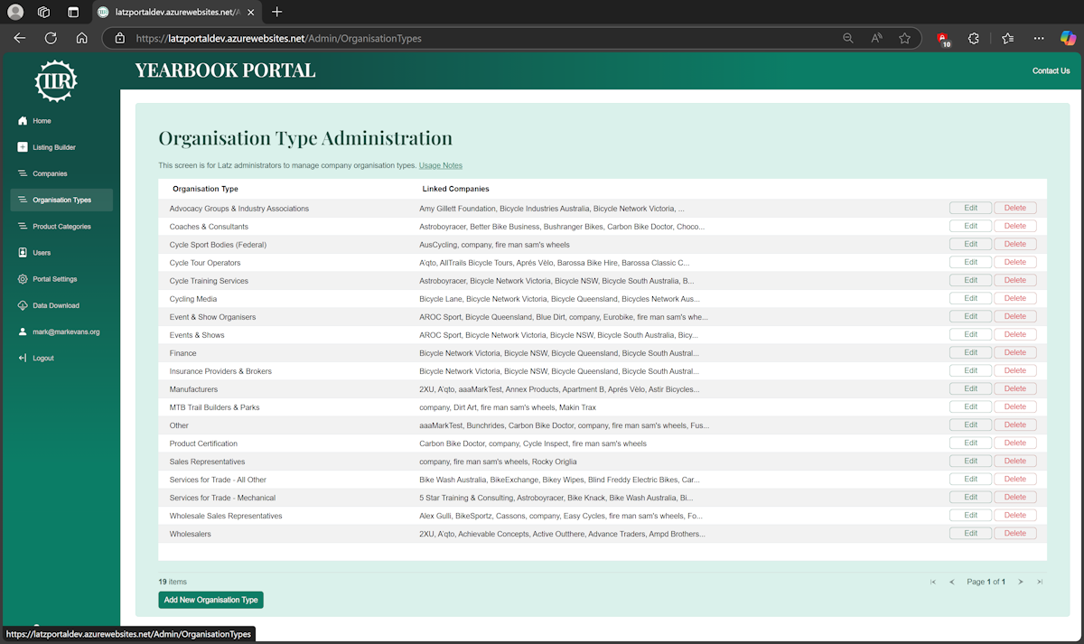 The Latz Report Portal Screenshot